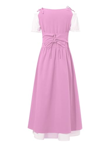 Kids Girls Medieval Vintage Renaissance Dance Dress Halloween Party Fancy Dress Up Gown Robe4