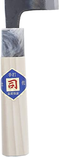 Tosa Knife, Black Uchi, Deba Knife, White Steel, No. 1, 7.1 inches (180 mm), Black, Beige