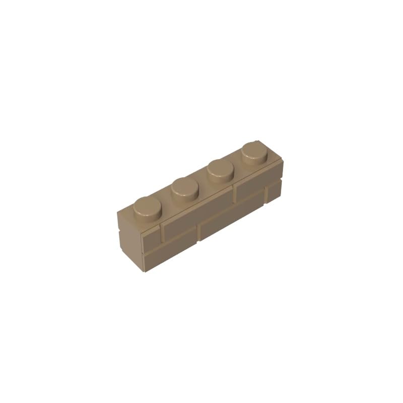 Gobricks 15533 Basic Bricks Brick Special 1x4 with Masonry Brick Profile 50 Pieces GDS-632 Compatible with Lego Building Blocks Color:Dark Tan โ image 1