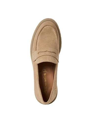 Tamaris Damen Slipper Leder, beige, 41 EU – Ansicht 2