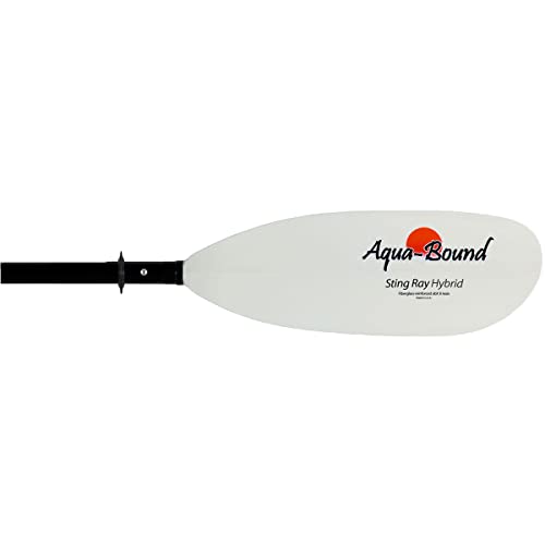 Aqua Bound Aquabound Stingray Hybrid 4-Piece Kayak Paddle with White Fiberglass Blade & Posi-Lok Carbon Shaft, 230 cm