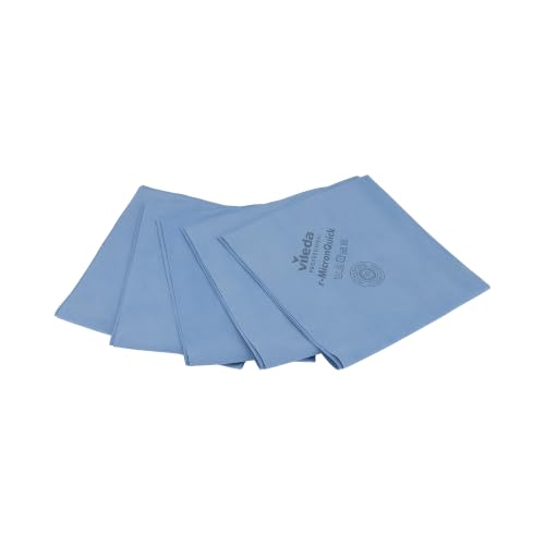 Herramientas de limpieza | Vileda Professional Bayeta R Micronquick Azul, Microfibra Reciclada Ecólogica Para Higiene Superior Y Secado Sin Rastros, Pack 5 Unidades