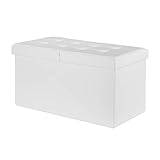 Gemütlich: Gepolsterte Sitzfläche der stabilen Faltsitzbank hält bis zu 300 kg - Angenehmes Sitzen