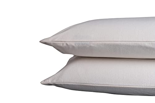 Sleep & Beyond 100% Organic Cotton Waterproof Pillow Case Encasement Pair, Standard/Queen, Ivory #TOP1