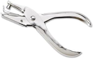 Business Source Ticket Punch, Single Hole, Round, 1/4" Hole, Silver (62895)