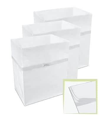 Clean Cubes 13 Gallon Multi-Liner Pop-Up Trash Cans, 3-Pack (White)