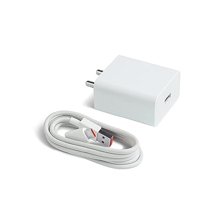 Image of Original 33 W Adapter with Type USB to C Cable Compatible with Xiaomi Redmi 10S /10T Pro /Note 9 /Note 10 / Poco M2 Pro /Note7 Pro /Note9 Pro (Adapter and Cable) with 3 Months Replacement Warranty