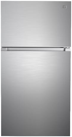 Kenmore 33" Top Mount Refrigerator with Freezer - Adjustable Shelving, Humidity-Controlled Crispers, LED Lighting, ENERGY STAR Certified, 20.5 cu. ft. Capacity - Fingerprint Resistant Stainless Steel