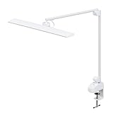 サンワダイレクト デスクライト LED クランプ 広範囲照射 無段階 調光調色 幅45cm ACアダプタ付き 卓上ライト スタンド 勉強 ホワイト 800-LED093W