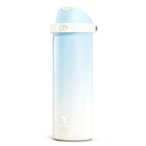 Image of Meoky 24 oz Insulated Stainless Steel Water Bottle with Straw for Travel