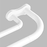 Wolistsa White Double Curtain Rod, Wrap Around Blackout Dual Curtain Rods for Windows 48 to 84 inch, Adjustable Heavy Duty Curved Spliced Room Darkening Double Rods, All Metal, Aluminium Bracket