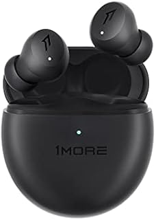 1MORE ComfoBuds Mini Hybrid Active Noise Cancelling Earbuds, in-Ear Headphones with Stereo Sound, Bluetooth 5.2 Headset with 4 Mics, Clear Calls, Wireless Charging, Soothing Sound, Waterproof, Black