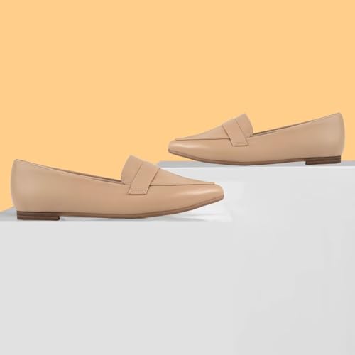 Image of MUSSHOE Loafers for Women Pointed Toe: Dressy Gold Bit Flats, Suede BusinessCasual Slip On Shoes for Office Work,Interview & Teacher