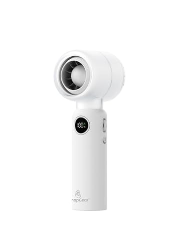 Hush2 Handheld Fan 1-100 Stepless Speed Control, 14000 RPM Turbo Motor, 19H Runtime