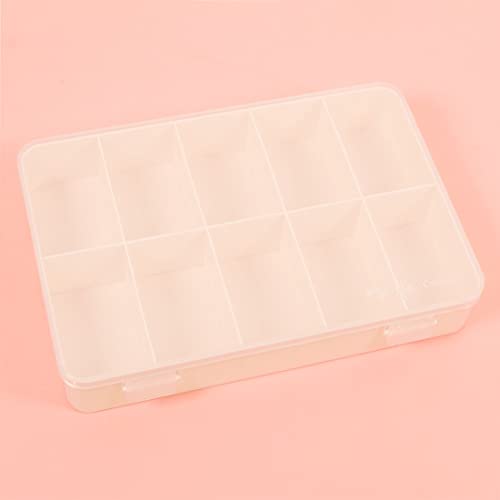 Image of Craftelier - Organizing Box with 10 Compartments for Scrapbooking and Craft Materials | Dimensions 26.5 x 17.8 x 4.2 cm (10.4 inch x 7 inch x 1.65 inch) - White and Transparent Color