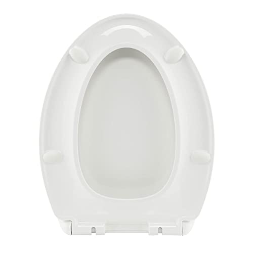 Siège de toilette rond blanc 07D-PP à fermeture lente pour cuvettes standard