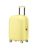OWOHYG Equipaje de Viaje de Negocios, Maleta rígida con Puerto de Carga USB, Maleta con Ruedas y Cerradura con código, Color Amarillo, 20 Pulgadas