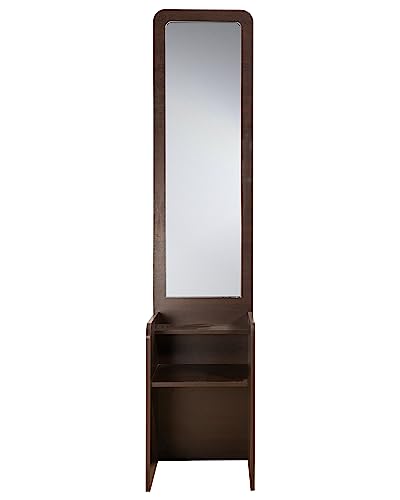 Image of DeckUp Zeus Engineered Wood Dressing Table with Mirror (Dark Wenge, Matte Finish)
