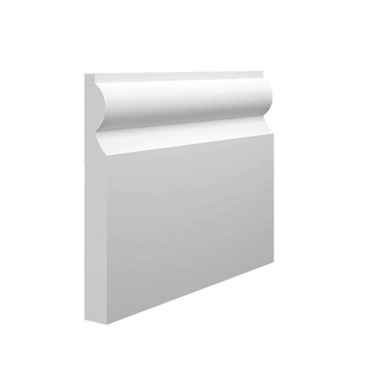 Torus Type 2 MDF Skirting Board - 120mm x 18mm x 4200mm, White Primed (Pack of 5)