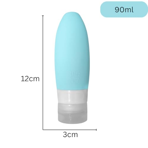 Kit 4 frascos para viagem 90ml Recipiente Porta Shampoo Condicionado Dispense Reutilizável Silicone