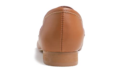 Image of FEVERSOLE Women's Fashion Dress Comfort Low Heel Office Penny Loafer Flats
