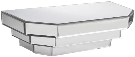 Howard Elliot Mirrored Floating Wall Shelf for Home Decor, Silver Wall Mounted Modern Glass Shelf, Wall Decorative Mirror Shelf for Living Room, Bathroom, Entryway Mirror Ledge (6"H x 16"W x 7"D)