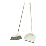 Beatifufu Escoba y Recogedor con Mango Ergonómico para Limpieza Doméstica Cepillo Flexible para Barrer Polvo y Suciedad Set Ligero y Práctico para Suelos Interiores