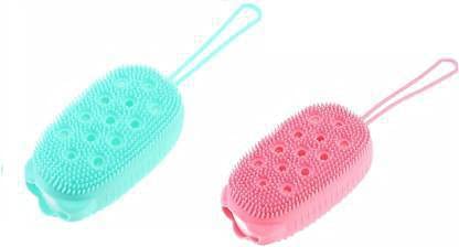 Bubble Bath Brush Quick Foaming Bath Brush Scrubbing Brushes Soft Rubbing Massage Bubble Body Cleaner Silicone Bathroom Pack 2