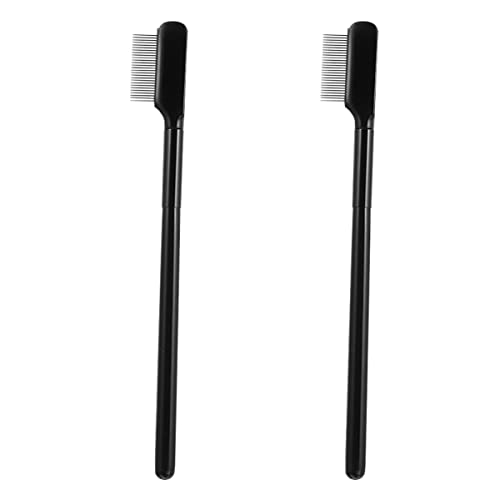 minkissy 2pcs Single-sided Eyelash Mascara Brush Stainless Steel Comb Quality Makeup Brush for Women Girls Ladies Easy Clean