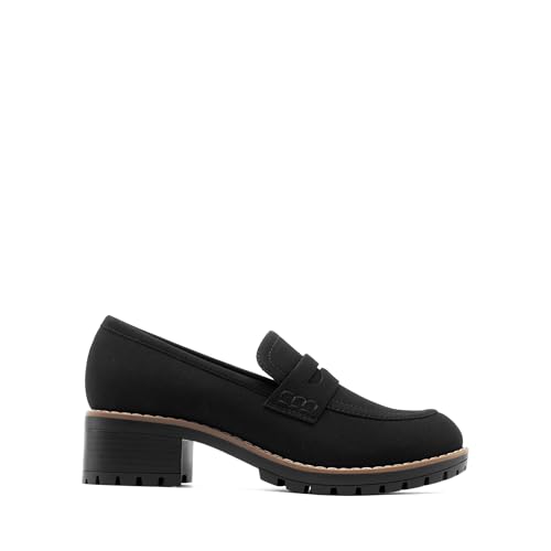 DREAM PAIRS DREAM PAIRS Womens Comfortable Platform Chunky Heel Business Casual Loafers,Size 7.5,Black,SDLS2319W