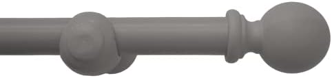 Wood Eyelet Curtain Pole 28mm with Round Finials - Trimmable - Suitable for any room - 120cm Length - White