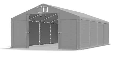 Lagerzelt 4x8m wasserdicht grau Zelt 560g/m² PVC Plane hochwertig Zelthalle Summer SD - Faltpavillon, Gartenpavillon, Pavillon, Lagerzelt, Gartenhaus, Zeltgarage - Garagenzelt