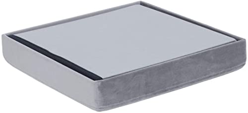 Repose-pieds tabouret de rangement pliable cube gris idéal pour petit espace