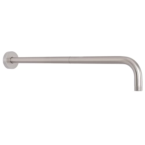 HarJue Shower Arm with Flange and Teflon Tape, Wall Mounted Shower Pipe 304 Stainless Steel Extension Arm for Fixed Shower Head & Handheld (20 Inch, Brushed Nickel)