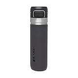 Stanley Quick Flip GO Water Bottle 24 oz | Push Button Lid | Leakproof and Packable for Travel and Sports | Insulated Stainless Steel | BPA-Free | Charcoal