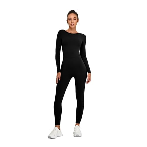 IOEUIWP One Piece Yoga Jumpsuit Long Sleeve U-shaped Sexy Op