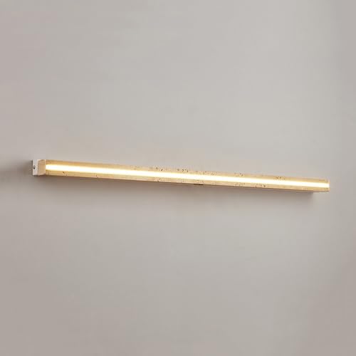 RXPVUXE Aplique de pared de travertino amarillo, 87 cm (34,2') de diseño lineal minimalista, lámpara de pared LED moderna de 22 W for dormitorio, mesilla de noche, sala de estar, pasillo, comedor