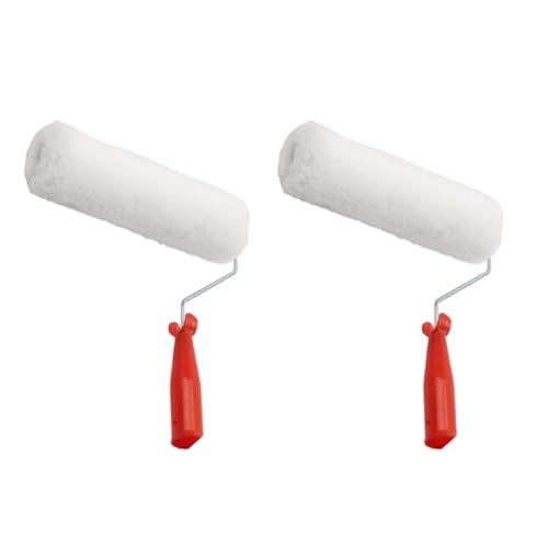 CHUYIX Rullo di vernice, 2 pezzi, lunghezza 270 mm, altezza 15 mm, rullo per verniciatura con manico in plastica, rullo per vernice, rullo per pittura da parete, colore facciata