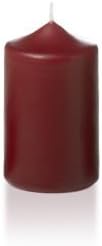 Yummi - Velas de pilar redondas delgadas de 2,25 x 3 pulgadas, color burdeos - 4 por paquete