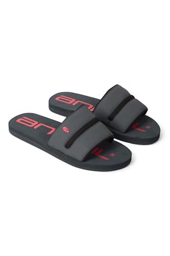 Image of Animal Wave Mens Slider - Lightweight Casual Sandals with EVA Cushioning - Autumn, Winter, Beach, Pool, Walking & Outdoors Charcoal Adult Shoe Size 10