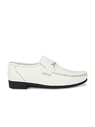 Image of HITZ Men's Brown Leather Slip-On Comfort Shoes