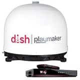 WinegardPL7000R Dish Playmaker Bundle – White Portable Satellite Antenna with Wally HD Receiver – Compact Design – Free Limited Warranty