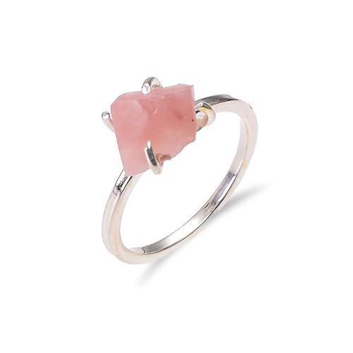 Bague opale rose naturelle style bohème pour sublimer vos tenues d'été