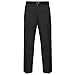MyShoeStore Mens Formal Trousers Casual Business Office Work Home Belt Loops Smart Dress Pants Straight Leg Flat Front Everpress Pockets Waist (Black, 38/31)