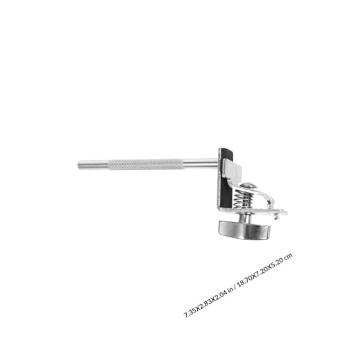 Abrazadera para cowbell plateado, soporte para batería y percusión, compatible con aro de bombo miniatura 2