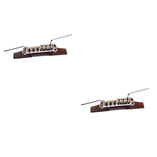 Pont de guitare archtop réglable argenté avec roulettes Vaguelly