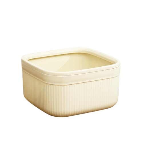 Poubelle de bureau design crème petite corbeille carrée aux finitions épurées