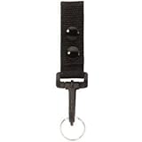 HWC Police Security Black Nylon Duty Belt key Ring Holder with Snaps & Ring