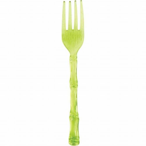 Palm Translucent Lime Green Mini Plastic Tasting Forks 20 Per Pack