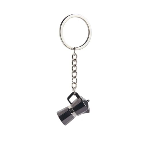 Coffee Accessories Keychain Metal Keyring Bag Pendant for Espresso Enthusiasts